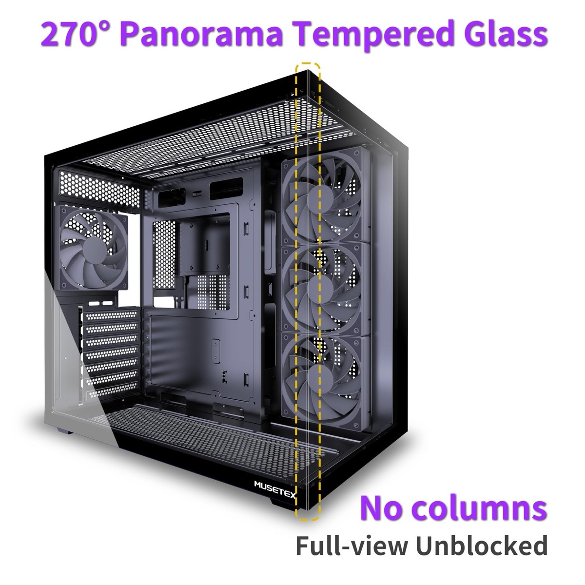 MUSETEX Y6 PC Case, Pre-Installed 4 16.73
