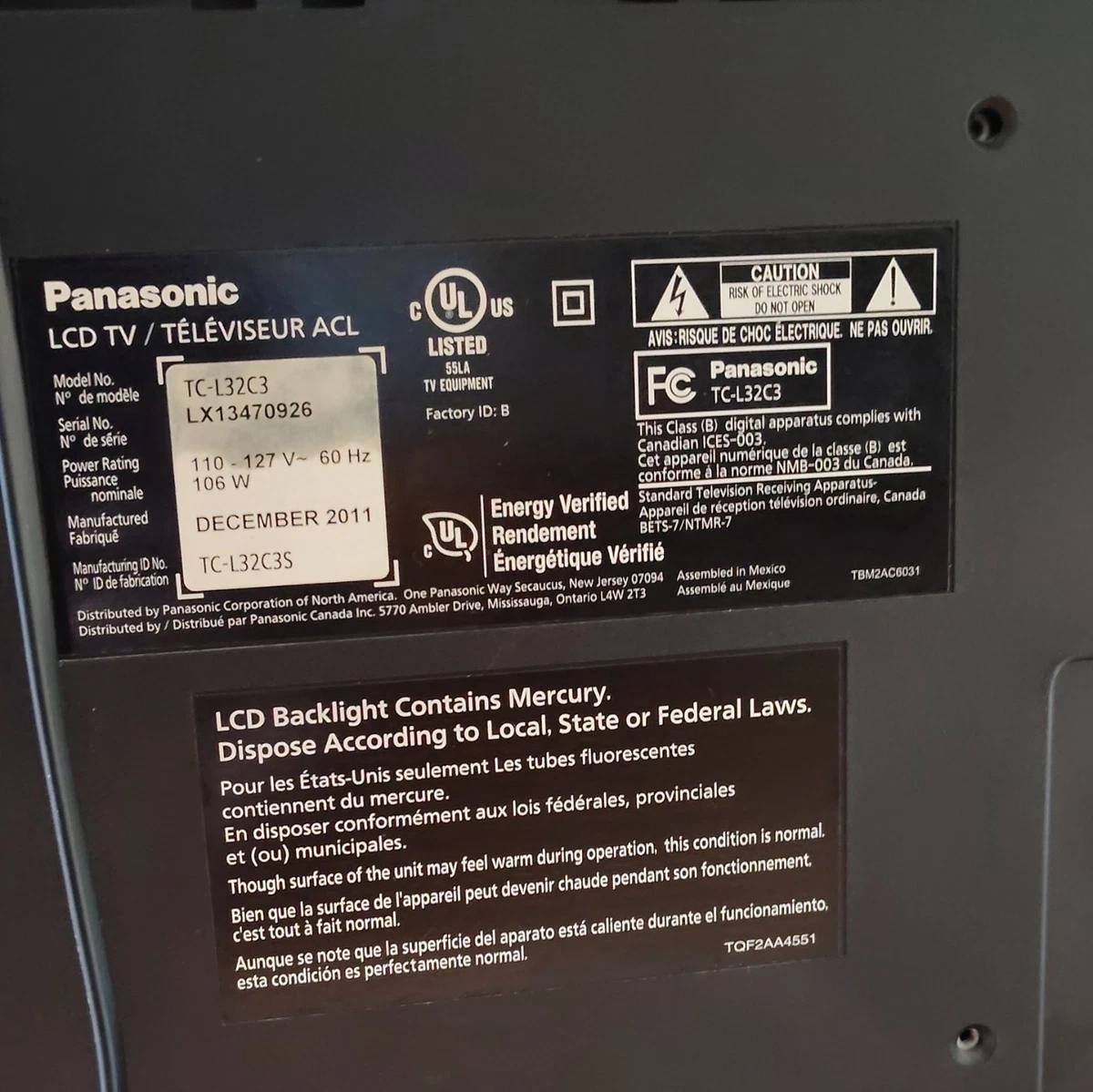 Panasonic LCD 30-39 in Screen TVs for Sale - Shop New & Used