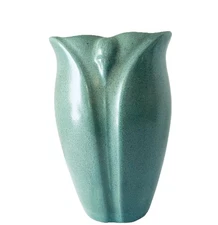 Vintage Royal Haeger Arts & Crafts Mission Revival Matte Green Petal Vase 7" 