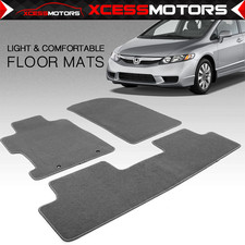 Fits 06-11 Honda Civic Front Rear Gray Floor Mats Carpet 3pcs - Nylon Fits 06-11 Honda Civic Front Rear Gray Floor Mats Carpet 3pcs - Nylon
