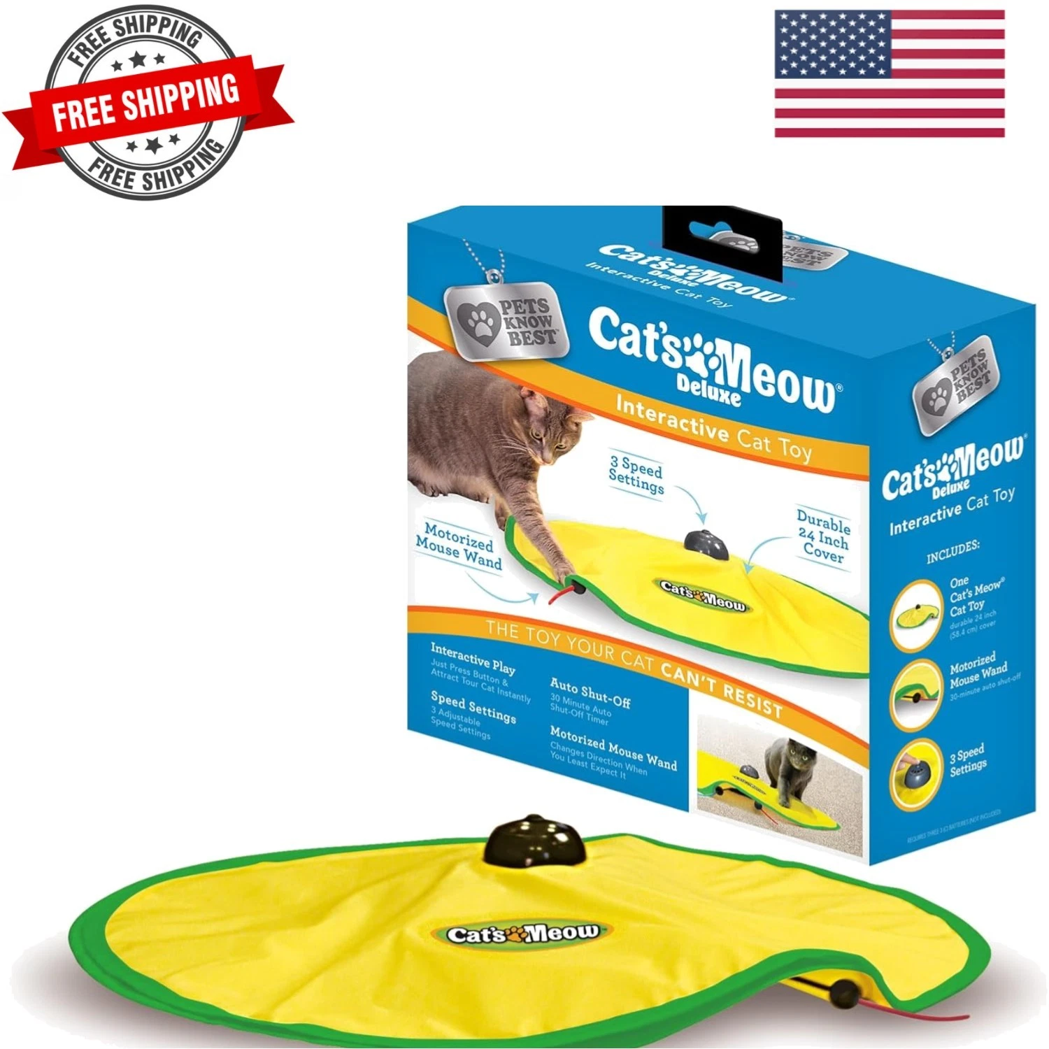 Interactive Enrichment Toy for Indoor Cats & Kittens, Automatic Movements tha...