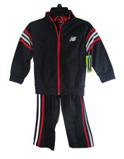 NWT New Balance Boys Tracksuit Jacket Pants Set 4 Black/Red/White