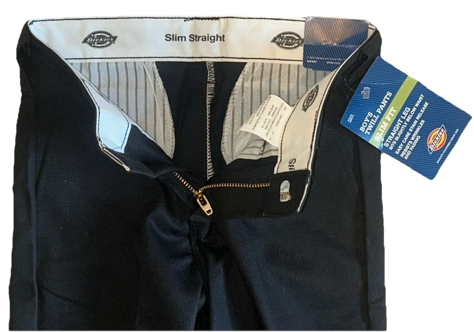 Pantalones Dickies Negros Niños Calce Ajustado Pierna Cónica Liberación de Manchas Talla 7 NUEVO con ETIQUETAS Foto 4 de 4