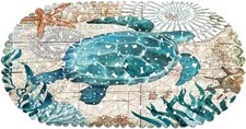 MOLFUJ Non Slip Sea Turtle Bathtub Mat with 13.8" x 2.4" Oval ,