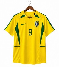 Brazil 2002 Home Jersey #9 Ronaldo – Retro L Soccer Shirt