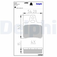 Bremsbelagsatz Scheibenbremse Delphi LP655 FüR Y4 CitroËN XM 20162 Y3 Xantia 16V