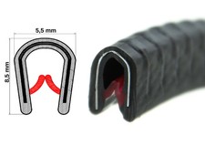 Kantenschutzprofil Kantenschutz f&uuml;r Blech 0,5-1mm schwarz Kederband SMI KS0-1S Z