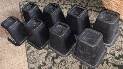 Super Sliders 6'' Heavy Duty Bed Risers -  Black  (8 Pack)