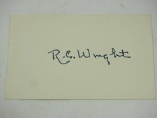 R.C.Wright MLB Signed Autographed Index Card