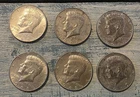 Lot Of 6 - 1965 1967 1968 & 1969 Kennedy Half Dollars-(1) 65 (2) 67 (2) 68 (1)69
