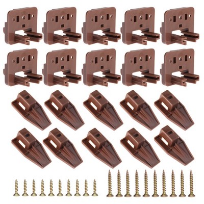 10PCS Drawer Slide Track Guide Glide for Center Mount Brown 