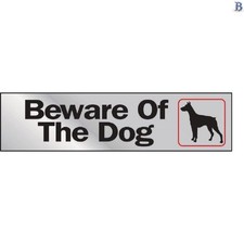 Durable Beware of Dog Sign 2x8 Inches - Self-Adhesive Warning for Homes