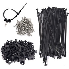 Cable Zip Tie Mounts Kit with Screws 55 PCS Wire Clips Organizer Holder Bases