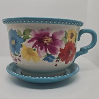 The Pioneer Woman BREEZY BLOSSOM Tazza da tè fioriera turchese floreale 2 qt