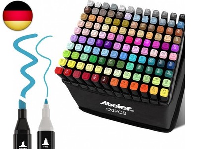 ABEIER 120 Farben Alkohol Marker, Permanenter Marker Set Twin Tip für Künstler, 