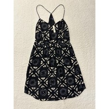 NWT* Madewell Womens Starview Batik Grid Silk Cami Dress Black Size 2