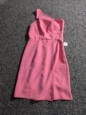Chichi London One Shoulder Mini Dress Size 6 Pink Split Detail Party Cocktail