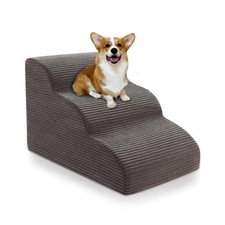 Curved Dog Stairs Ramp for Beds Couches and Chair, 15.7" H, 3-Step Dog Steps ...
