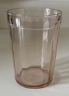 Vinatge Hazel Atlas Diamond Optic Pink Depression 4- 1/8” Glass Juice Tumblers