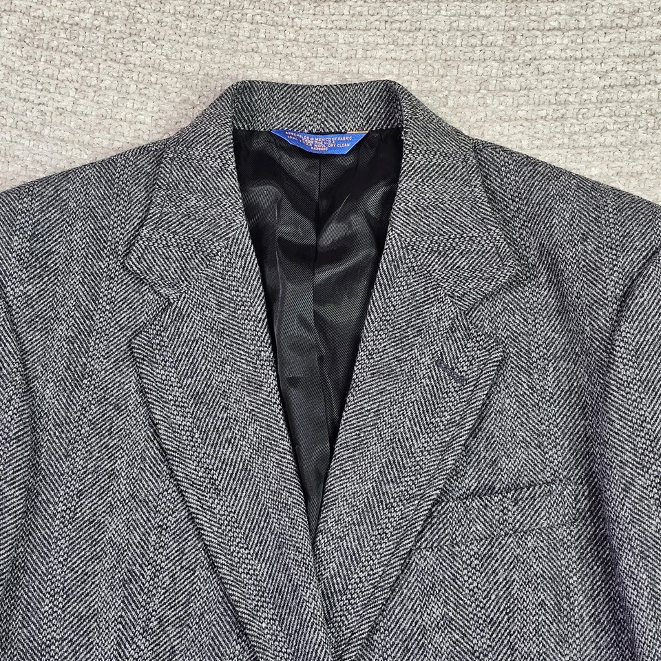 Pendleton Tweed 42R Chaqueta Blazer Traje Deportivo Abrigo Lana Espiga Gris Foto 2 de 4