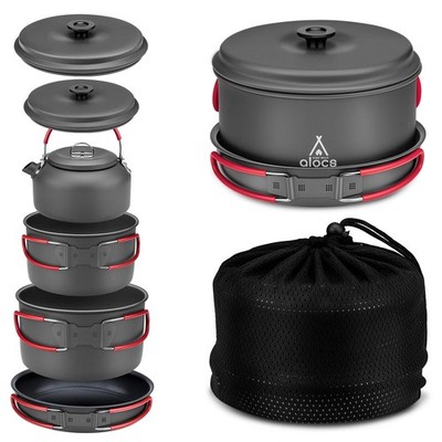 Camping Cookware Set Camping Gear Compact Camping Pots And Pans Set Durable Hard