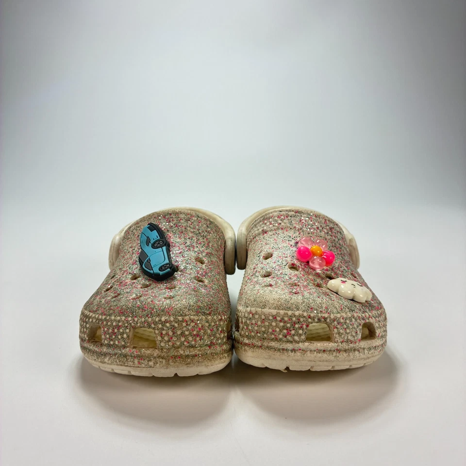 Классические блестящие пляжные игровые сабо Crocs без шнуровки для девочек размер C6 - Изображение 3 из 4