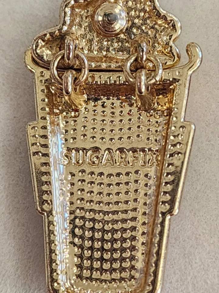 SUGERFIX by BAUBLEBAR Heart Warming Enamel Green & Yellow Crystal Holiday Coffee - Image 4 of 4