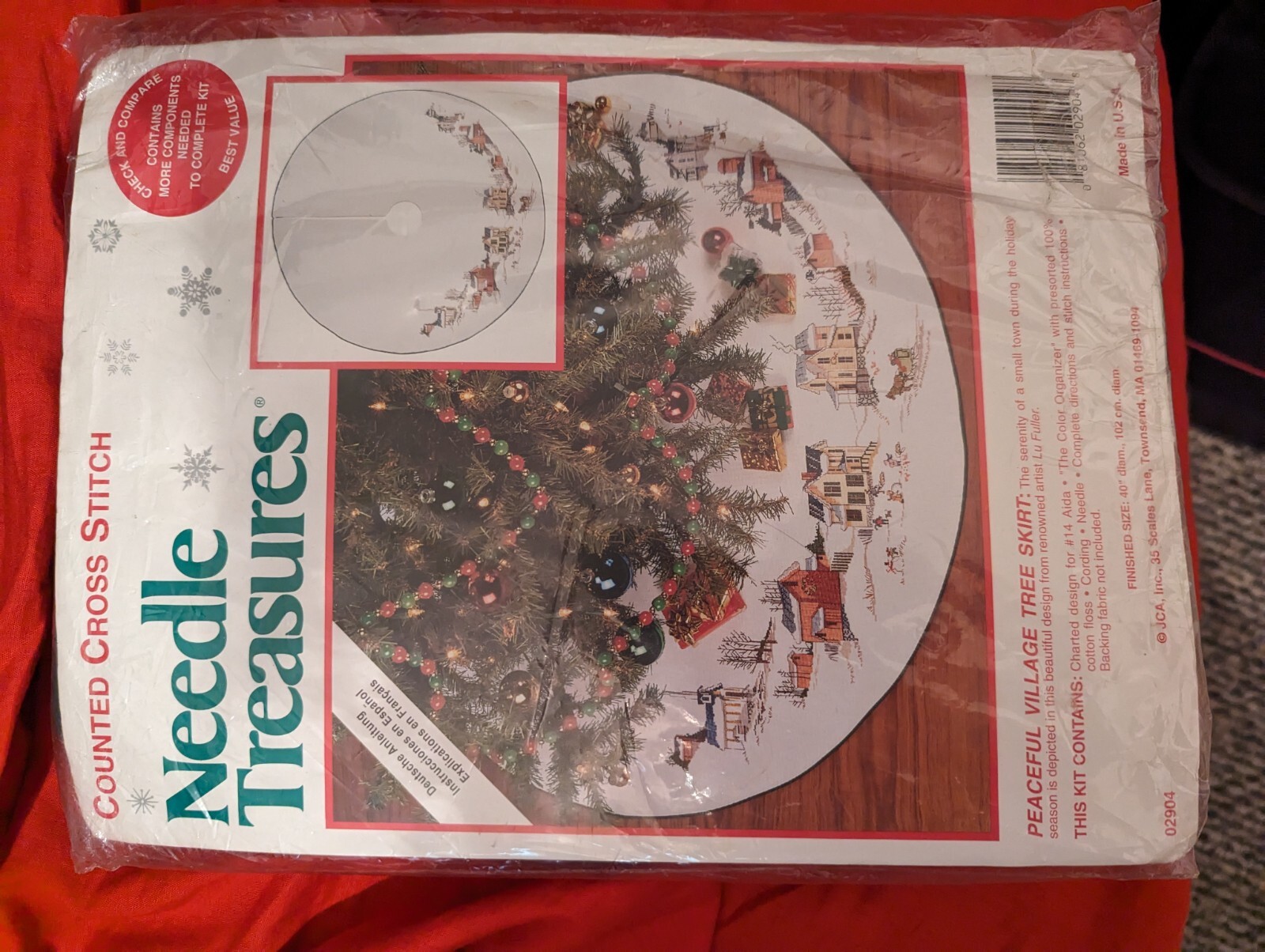 counted cross stitch kits PEACEFUL VILLAGE Christmas Tree Skirt