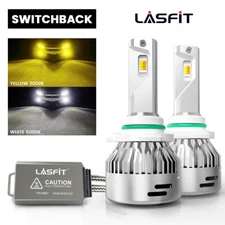 9145 9140 H10 LED Fog Light Bulbs 3000K Amber 6000K White Switchback 60W 2PCS