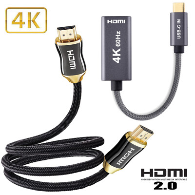 Braided USB C to HDMI Cable(4K@60Hz) Thunderbolt for Apple iPad Pro 2021  2020 Australia