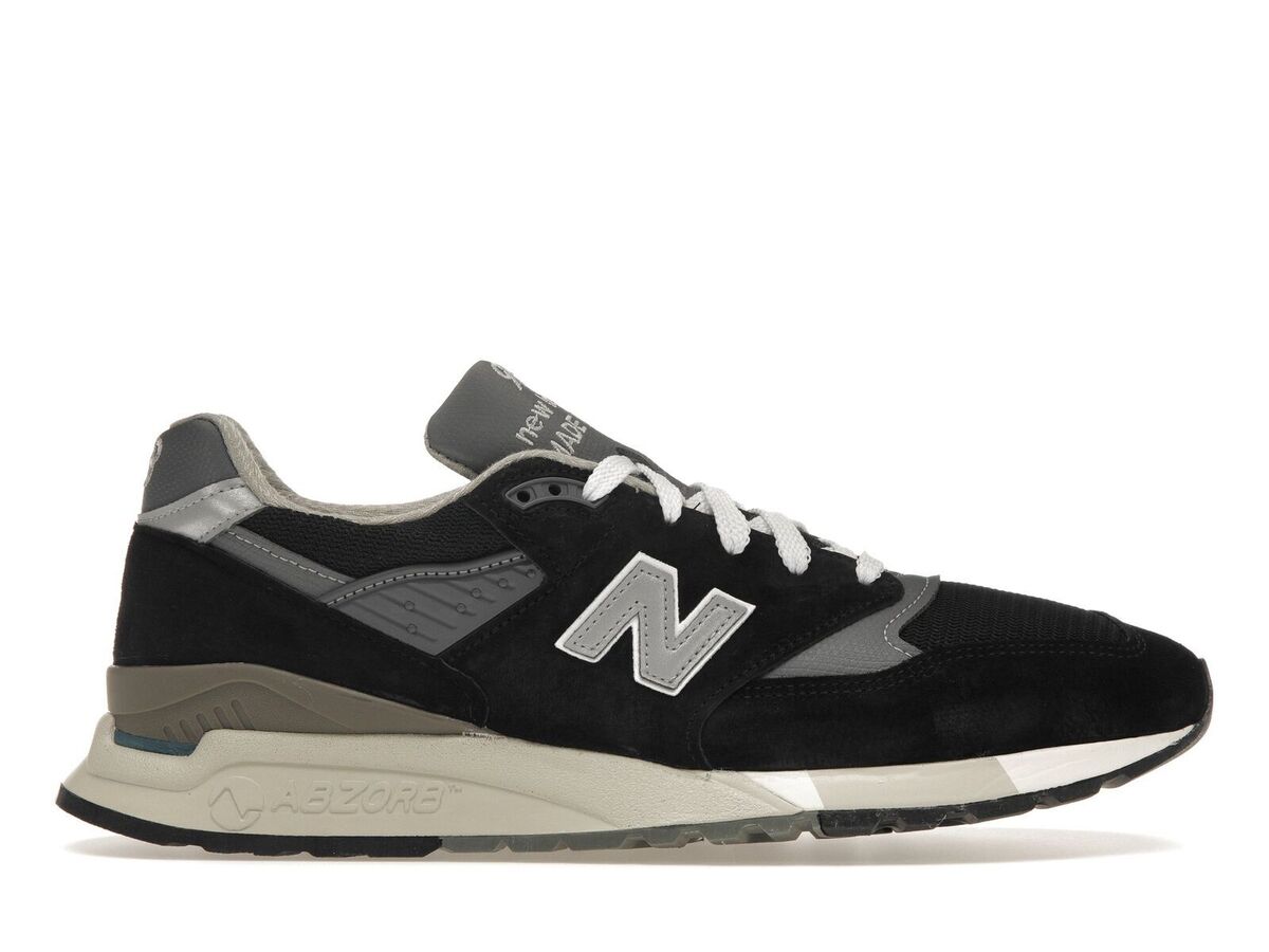 New Balance 998 NB Made In USA Black Silver Sneakers U998BL New Balance 998 NB Made In USA Black Silver Sneakers U998BL
