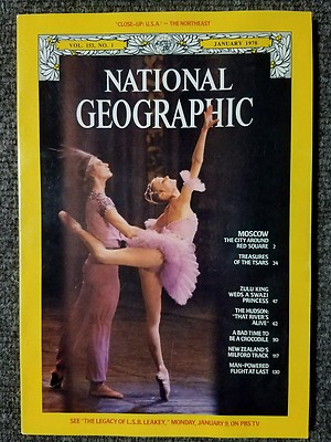National Geographic magazine January 1978 With Map of The Northeast, Moscow
