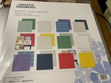 Creative Memories ~ Designer Paper Pack ~ PARTY TIME! BRIGHT ~ 12 Sheets 12 X 12