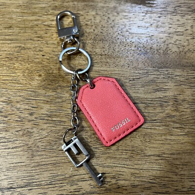 FOSSIL Genuine Leather Vintage Backpack Original Key Fob Bag Charm Vintage Fossil Classic Silver Key Fob, Bag Charm. Bag Tag  main image 2