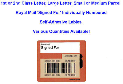 ROYAL MAIL 1ST 2ND CLASS RECORDED SPECIAL DELIVERY Labels Self Adhesive Stickers