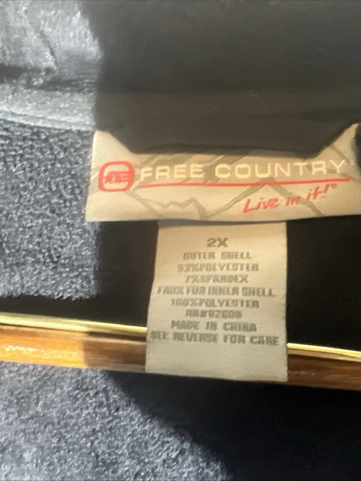 Chaqueta de manga larga Free Country para mujer con capucha cremallera XXL forrada de vellón negra Foto 4 de 4