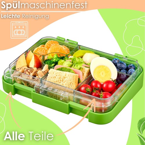 Kinder Brotdose mit 6 Fächern u. Klick-Verschluss Lunchbox Snackbox Vesperdose - Bild 4 von 7