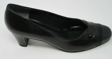 MARK LEMP CLASSICS WOMEN'S BEA BLACK KID PATENT LEA. PUMP HEELS SHOES SZ: 7.5/N