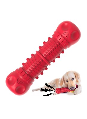 ZIKATON Dog Squeaky Toys for Aggressive Chewers, Red - Large Dogs
