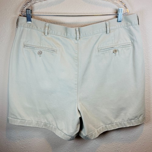 Lands' End Męskie Szorty Rozmiar 38 Beżowe Denim Slash i Tył Guzik Kieszeń Pasek Pętle - Zdjęcie 2 z 8