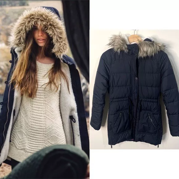 Hollister jacket with on sale fur hood