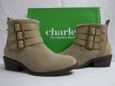 Charles By Charles David 5.5 M Devote Sand Suede Ankle Boots New Womens Shoes