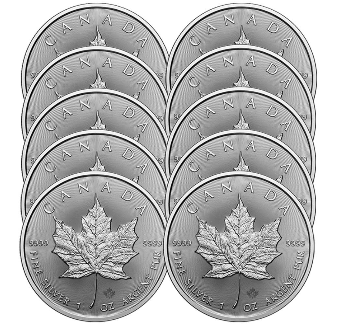 Random Silver Design Canada Silver Maple Leaf 1 oz $5 Random Date BU - Lot of 10 Coins | eBay