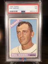 1966 Topps #28 Phil Niekro Braves HALL-OF-FAME PSA 7  Near Mint Beauty!