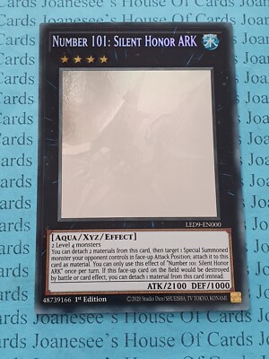 LED9-DE000 Nummer 101: Stille Ehre ARK Ghost Rare Yu-Gi-Oh Karte 1. Auflage Neu b