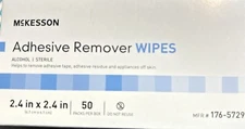 6 Boxes Of 50 Ct McKesson 176-5729 Adhesive Remover Wipe Exp 2027