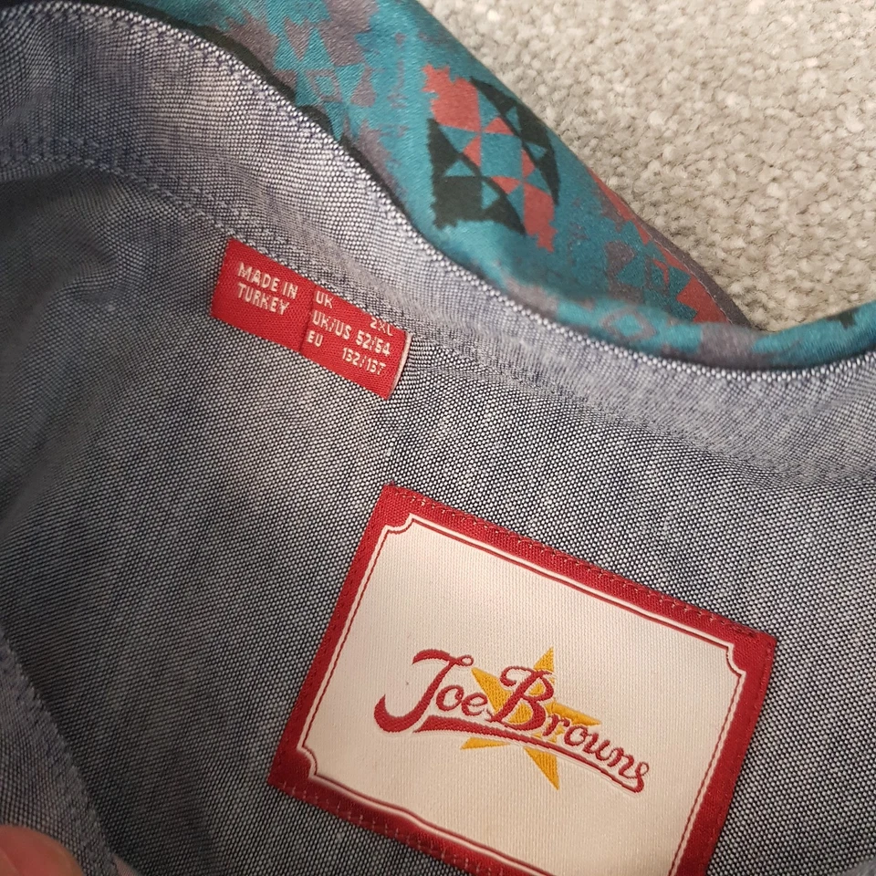 Joe Browns мужская рубашка 2XL XXL фиолетовый синий ацтекский вестерн навахо абстрактный - Изображение 3 из 4