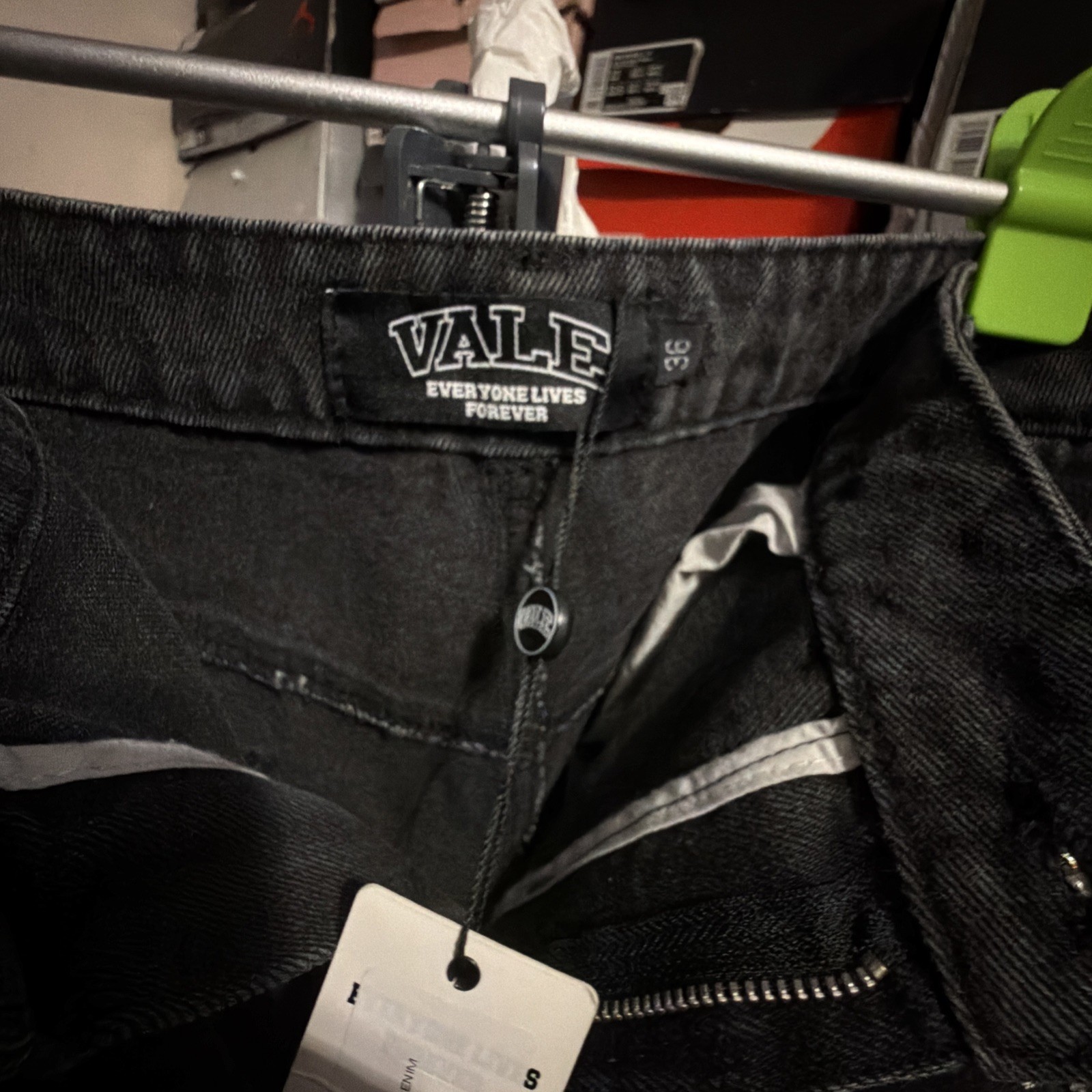 Mens Vale Baggy Rhinestone Jeans Valley Sports Division Rare Denim NWT Size 36 image 8