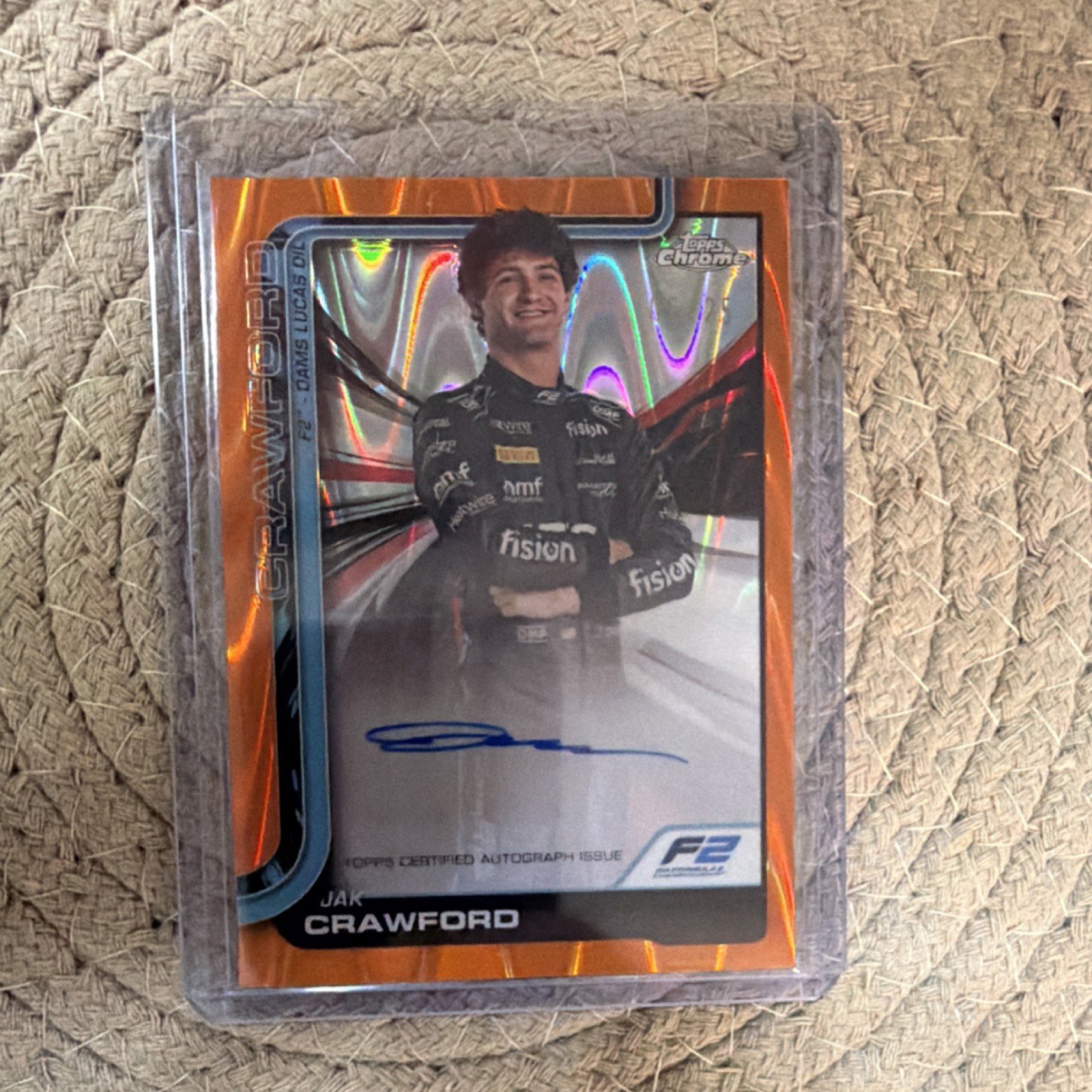 Topps 2025 Chrome Formula 1 Jak Crawford Orange Autograph /25 DAMS Lucas Oil F2