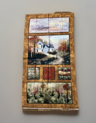 Thomas Kinkade, The Blessings of Autumn Fabric Panel - 44'' x 23 1/2'', Fall Decor